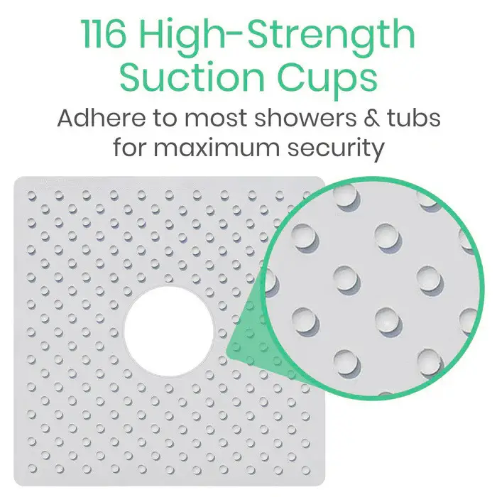 22" x 22" Non-Slip Shower Mat - Image 3